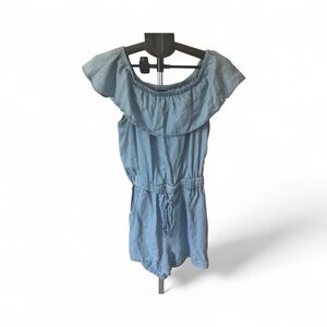 Women's Light Blue Ruffle Jumpsuit